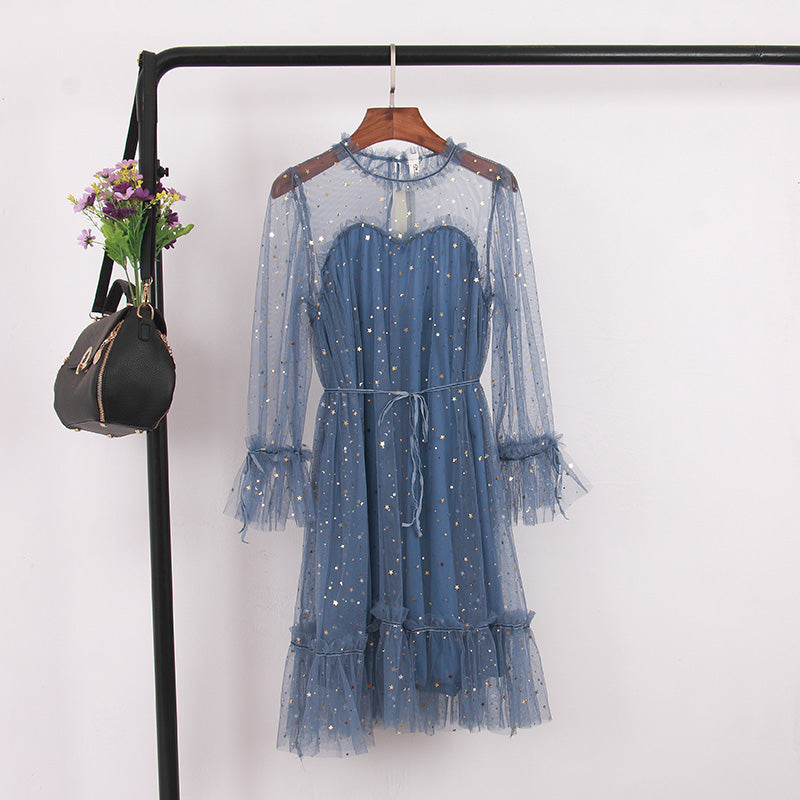 "4 COLORS FAIRY PAILLETTE LACE TULLE" DRESS H262