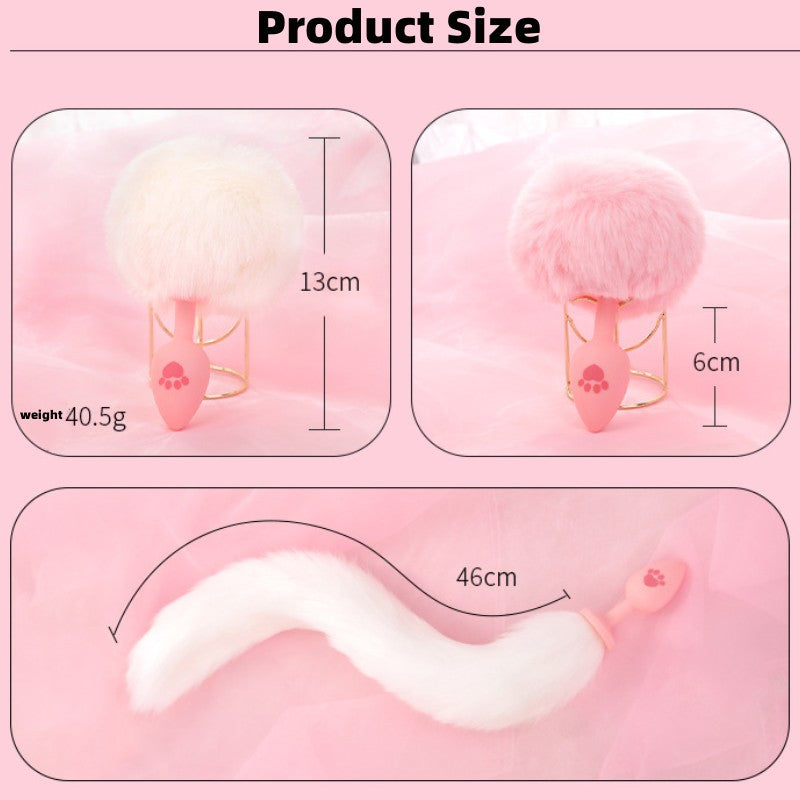 GLOWING RABBIT FOX TAIL ANAL PLUG AD008