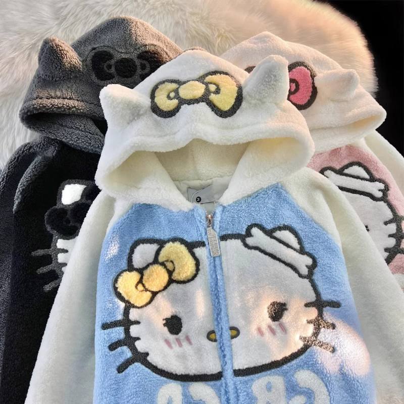 Plush Cartoon Cat Coat S216