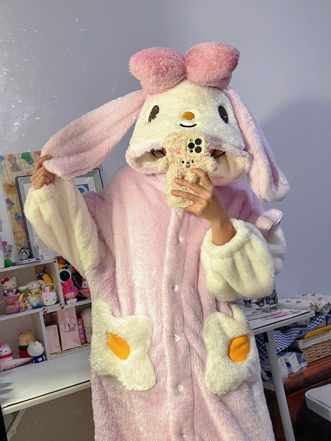 Cute bunny plush pajams S196