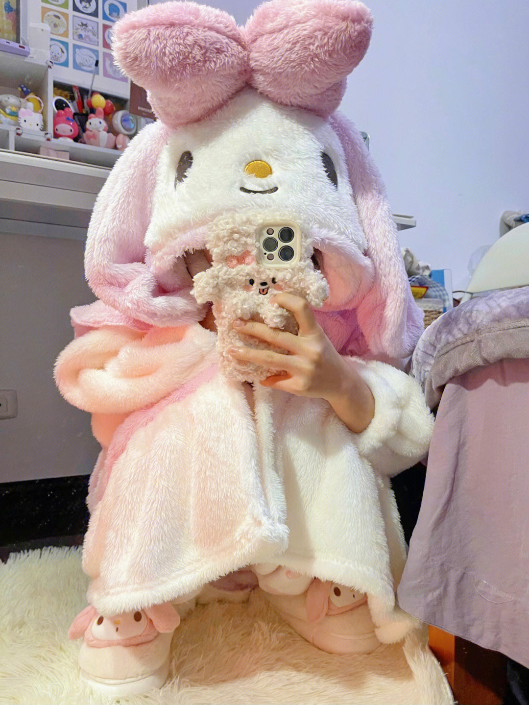 Cute bunny plush pajams S196