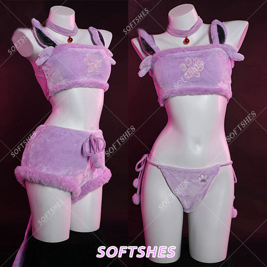 Cute Purple Plush Onesie S088