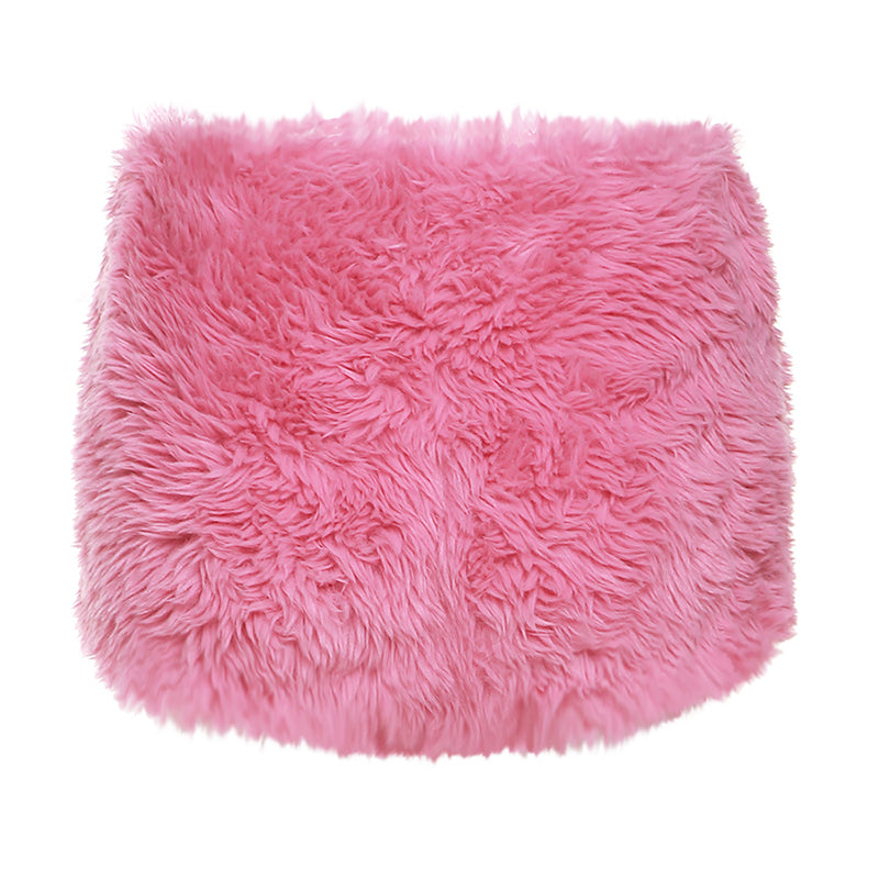 Pink plush wrap hip skirt   SS3177