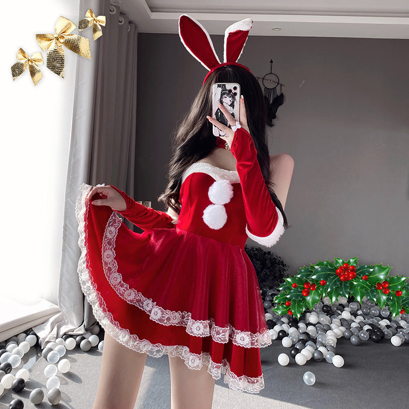 Christmas bunny dress H056