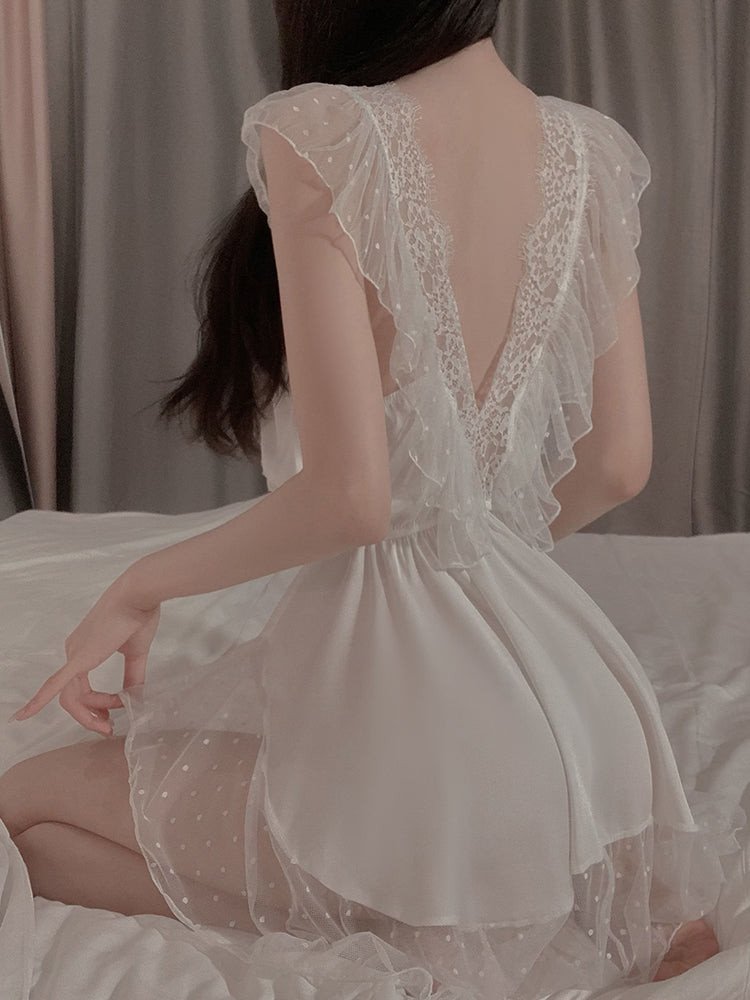 Pearl lace nightgown S074