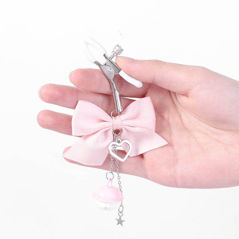 Bow love bell breast clip NC005