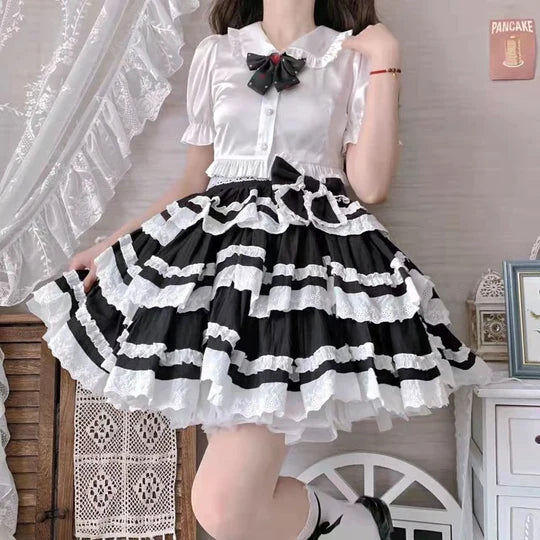 Sweet Cute Removable Strap Three-Part Lolita Cosplay Skirt SS2995