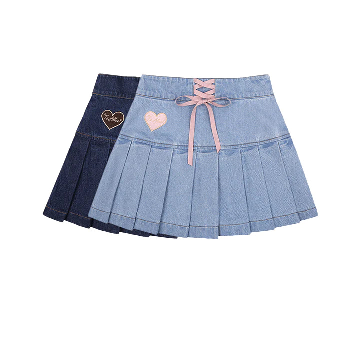 Cute High Waist Girl Denim Skirt SS3035