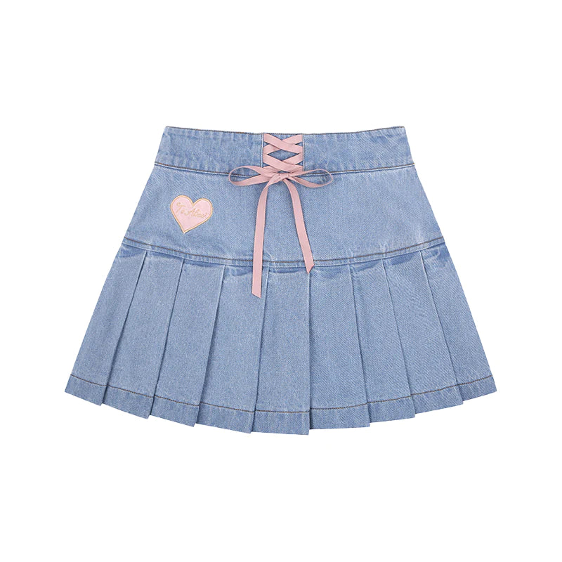 Cute High Waist Girl Denim Skirt SS3035