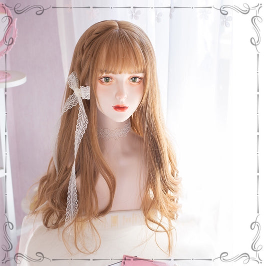 lolita champagne long curly wig SS2698