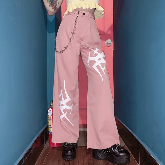 Hip Hop Pink Wide Leg Pants SS2024