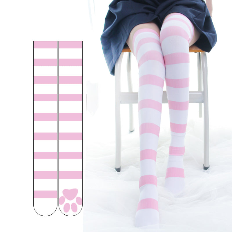 Cute Cat's Claw Striped Knee Socks SS1056