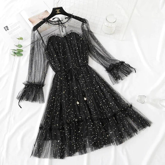 5 Colors Fairy Paillette Lace Tulle Dress SS2993