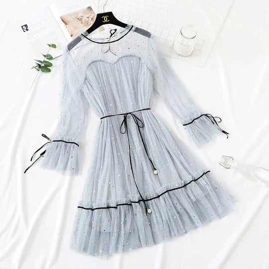 5 Colors Fairy Paillette Lace Tulle Dress SS2993