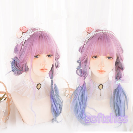 PINK BLUE GRADIENT WIG SS2818