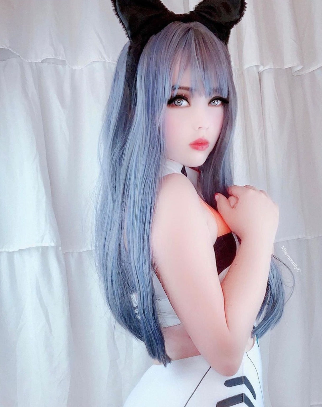 Air bangs long straight hair lolita Japanese wig WS2023