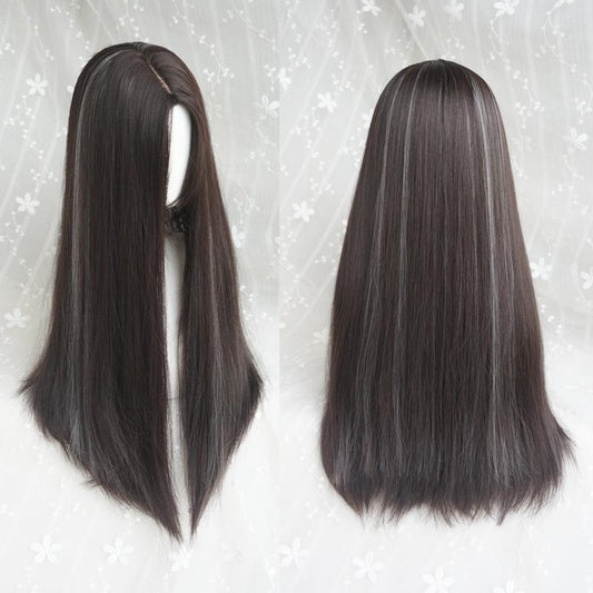 Harajuku long straight hair melange lolita wig WS1188