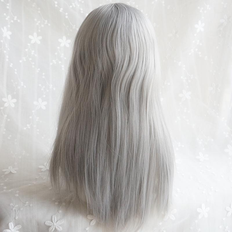 Lolita white fluffy long curly wig WS1216