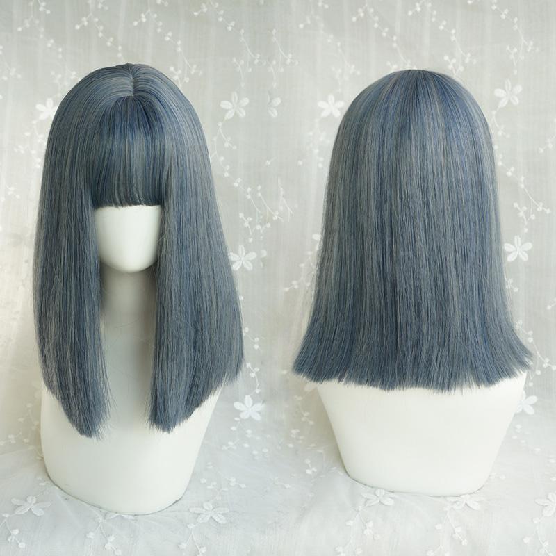 Fashion blue gray natural wig  WS1137