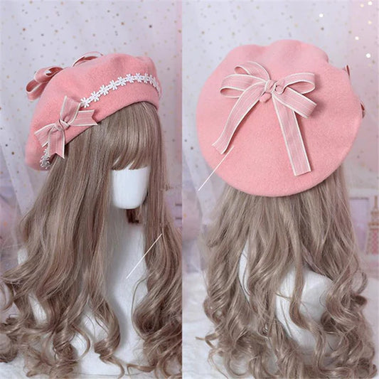 LOLITA SWEET CUTE BOW HANDMADE BERET SS2999