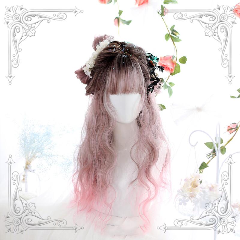 Long curly hair Lolita pink wig WS1304