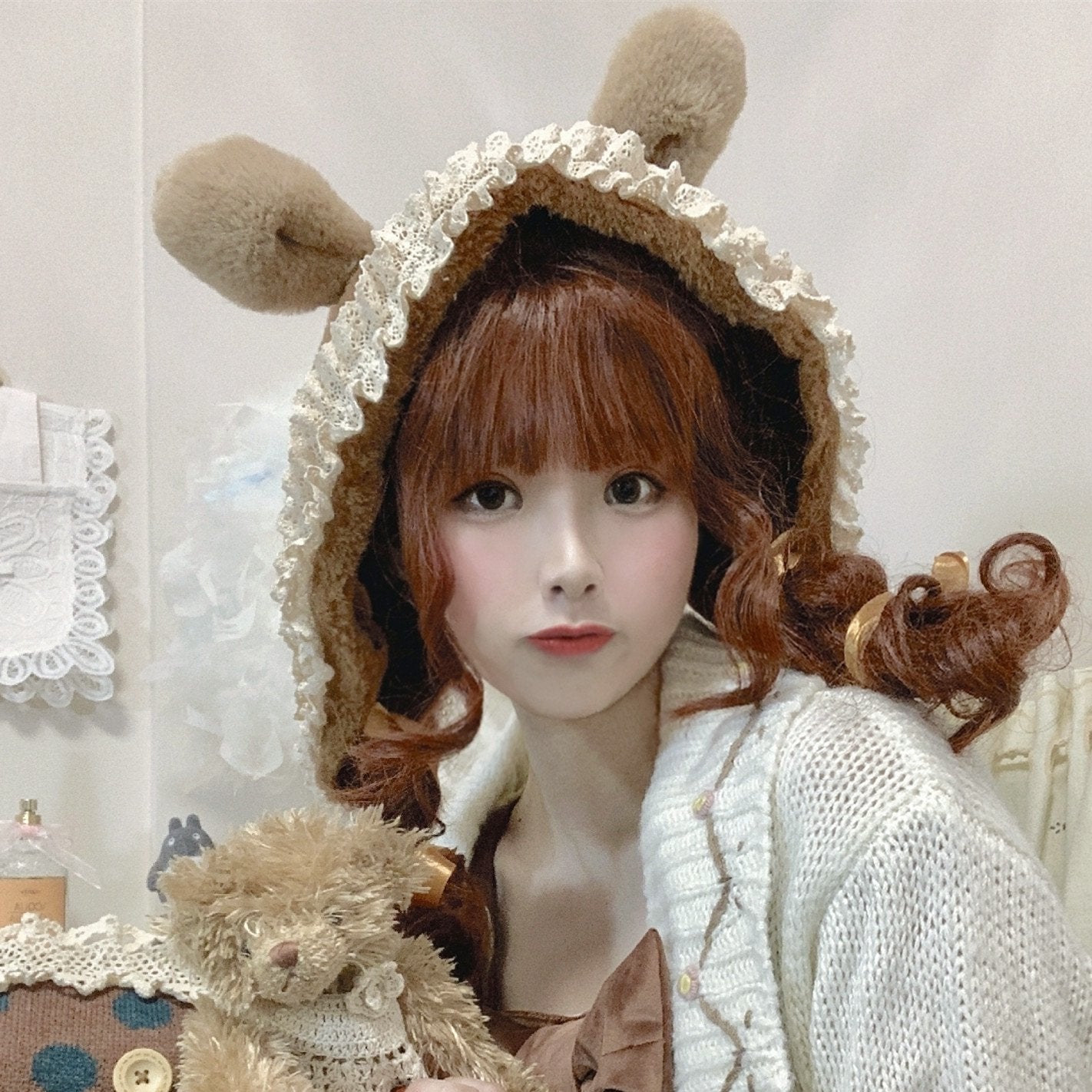 Plush warm rabbit ear hat  WS3039