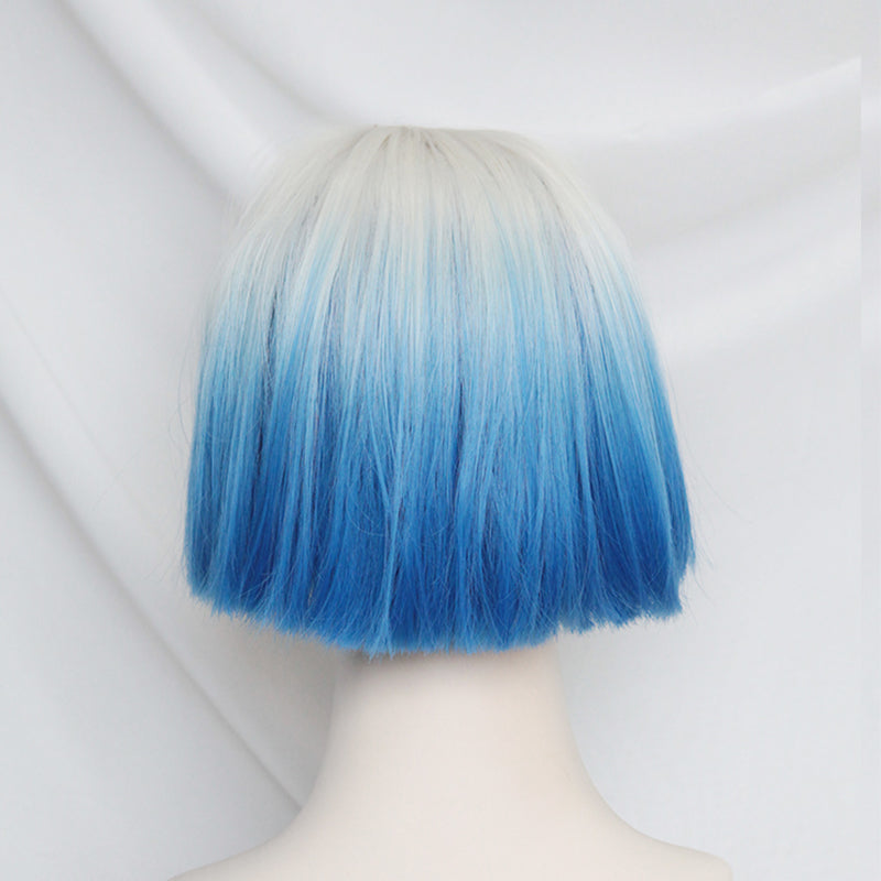 Silver blue short wig SS2693