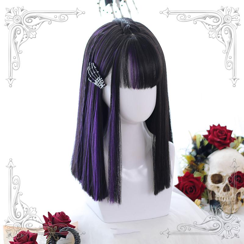 Lolita Purple Straight Wigs WS1076