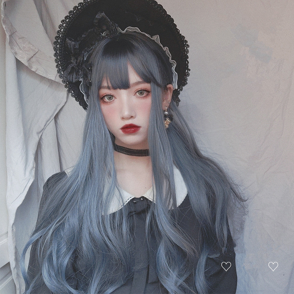 Dark loli black gray wig WS2353