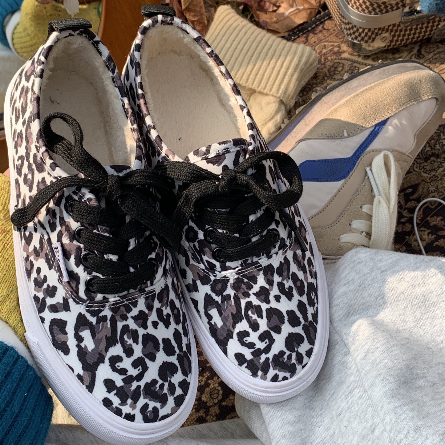 Plush leopard canvas shoes SS2501