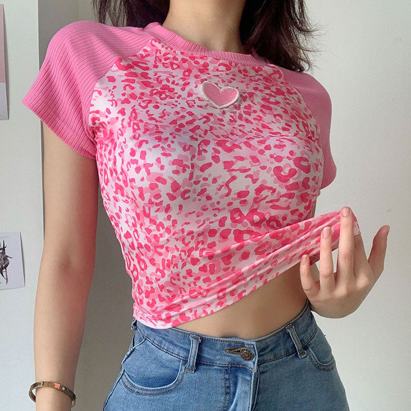 Vintage pink love print topSS2600