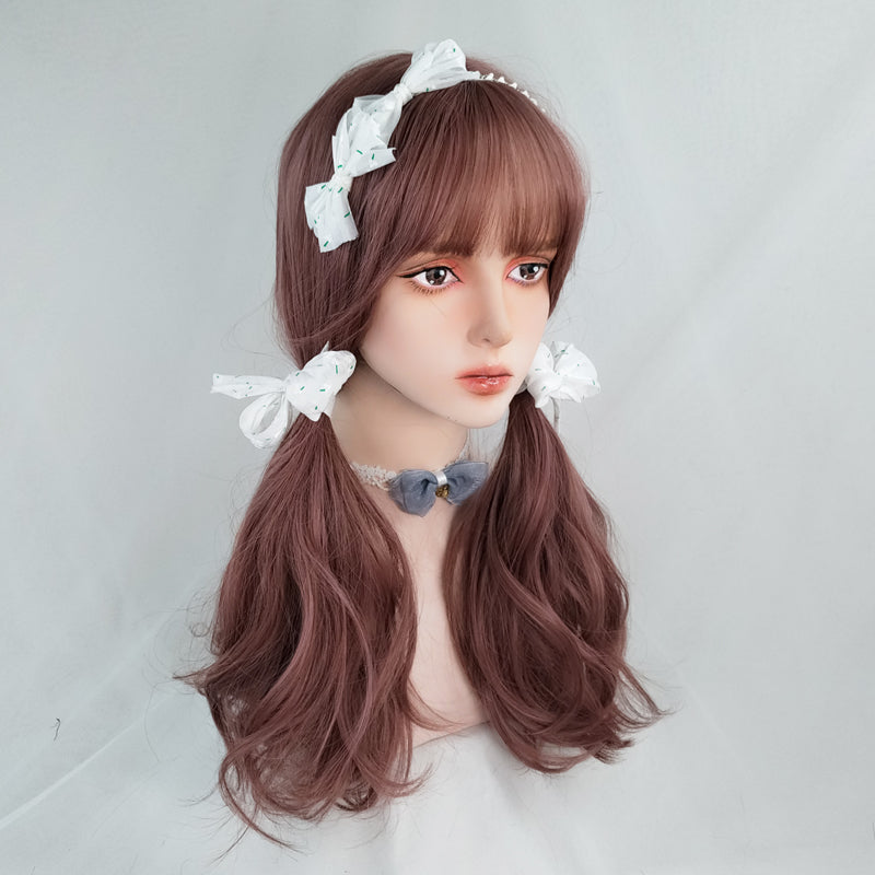 Pink Brown Micro-Curl Long Wig WS2272