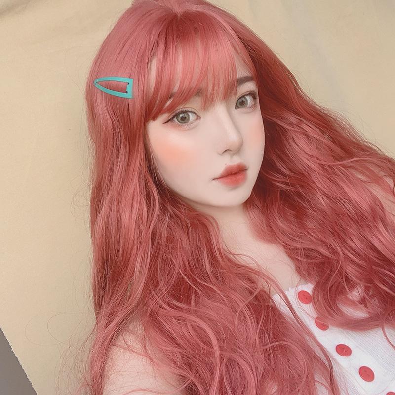 Cute Harajuku Orange Red Fluffy Big Wave Wig WS1217