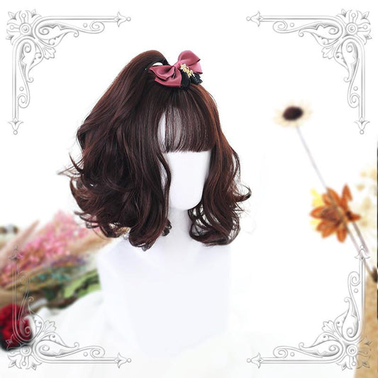 Lolita short hair dark brown wig WS1332