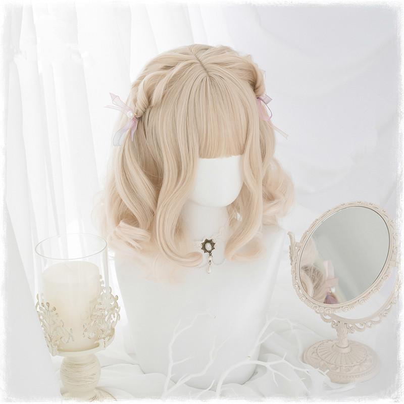 Soft girl harajuku lolita short curly wig WS2015