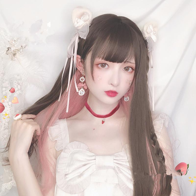 Long straight hair lolita natural jk girl wig WS2043