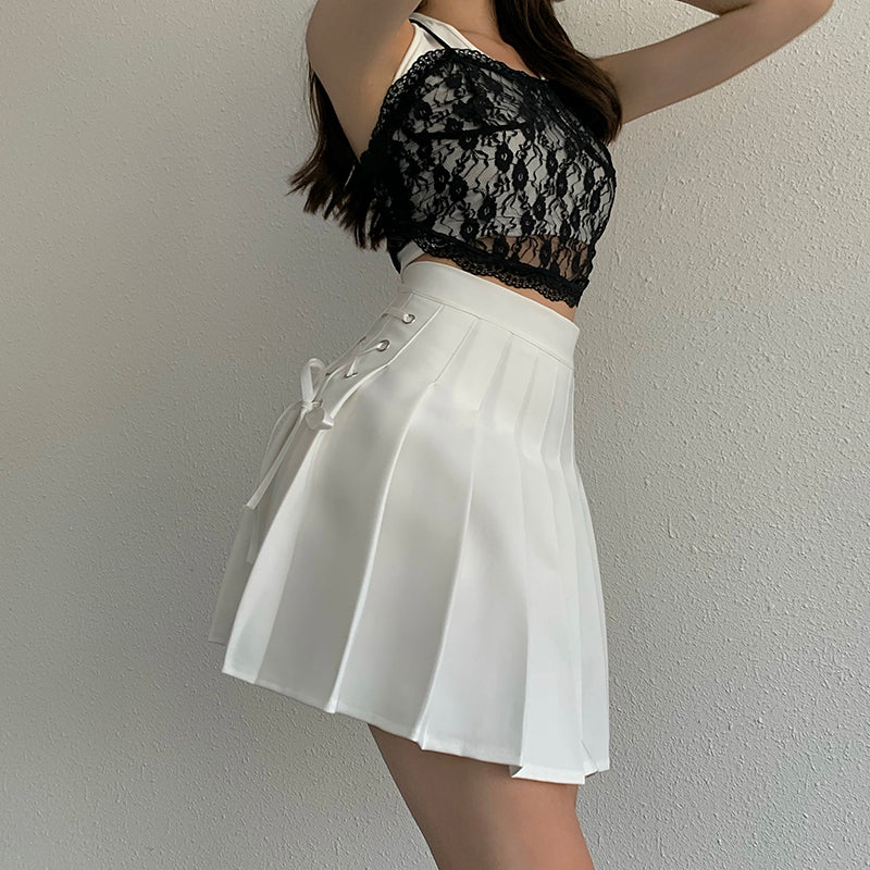 High-waisted retro pleated skirt SS2572