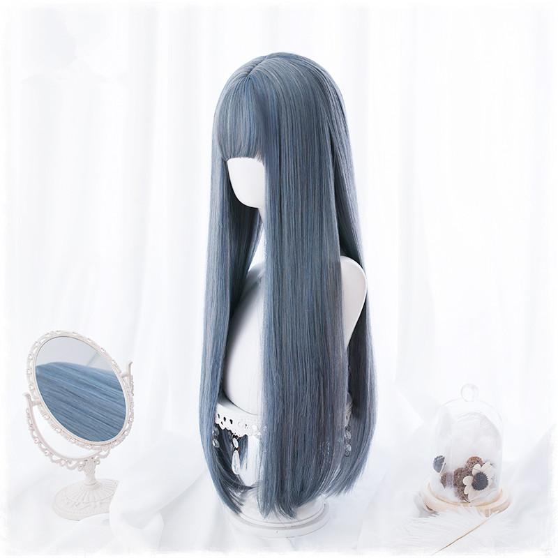 Air bangs long straight hair lolita Japanese wig WS2023