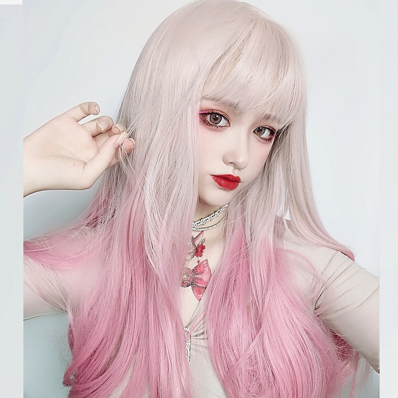 lolita pink gradient cute wig WS2261