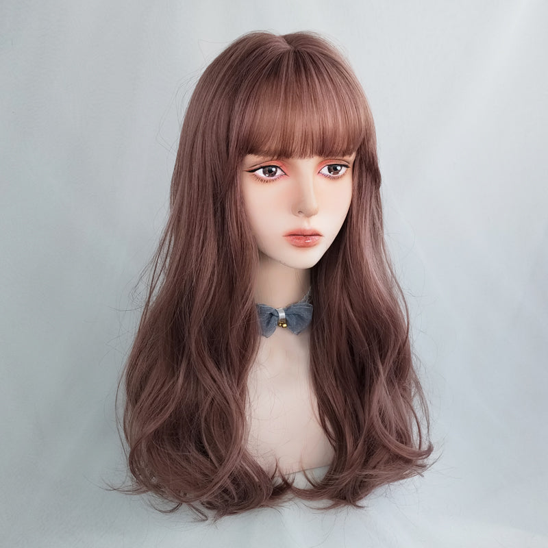 Pink Brown Micro-Curl Long Wig WS2272