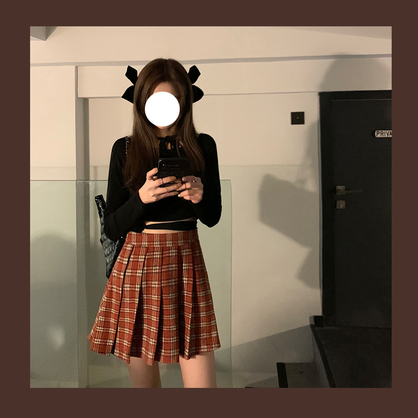 Retro college fashion plaid pleated skirt SS2362