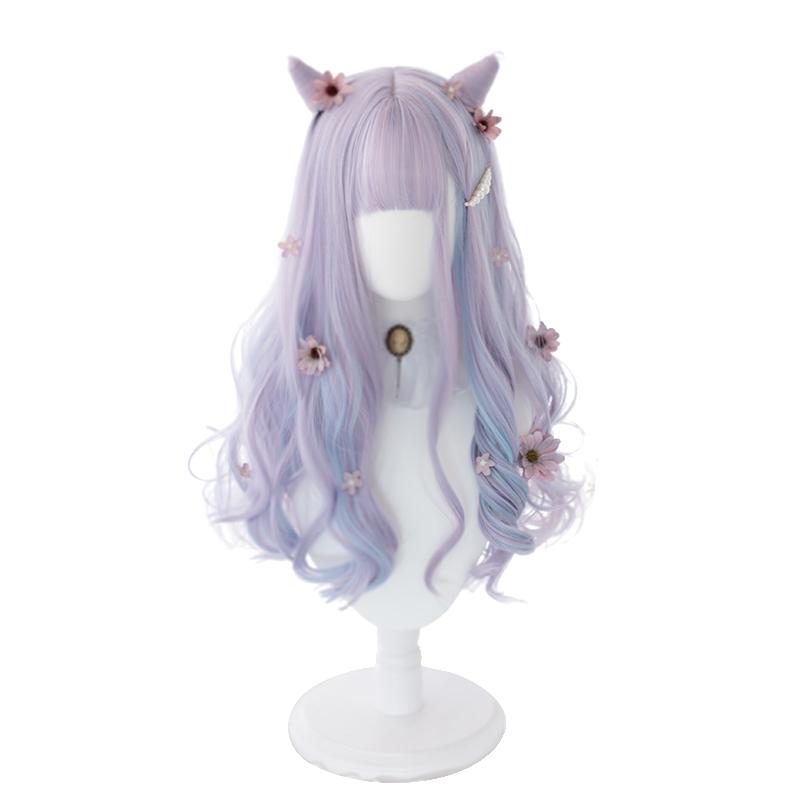 Lolita round face long curly double ponytail wig WS2037