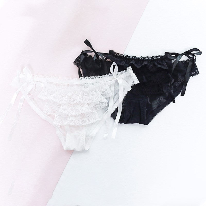 Lace dark pattern tie panties SS1223