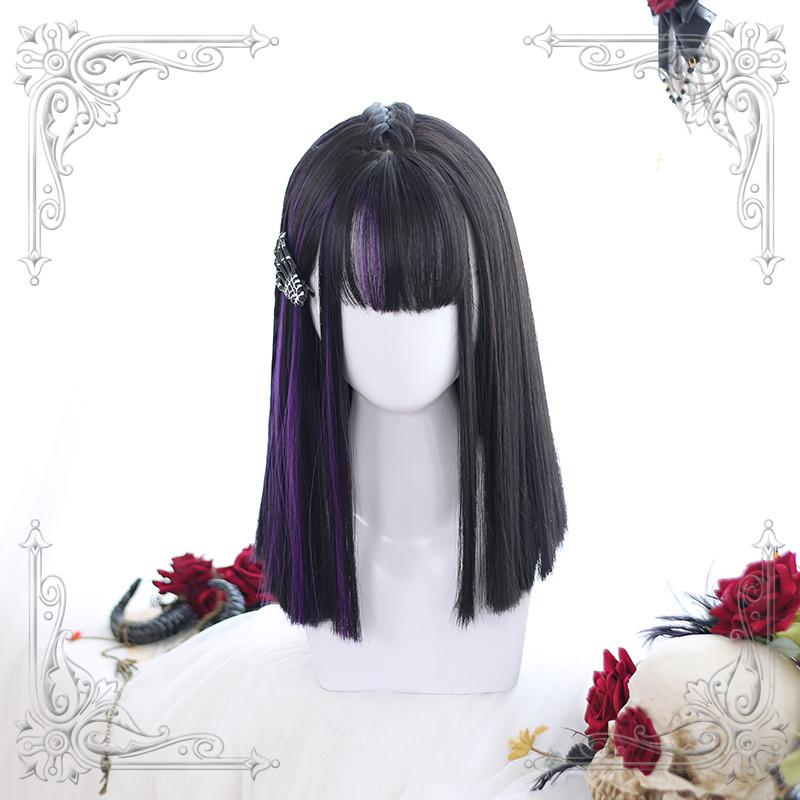 Lolita Purple Straight Wigs WS1076