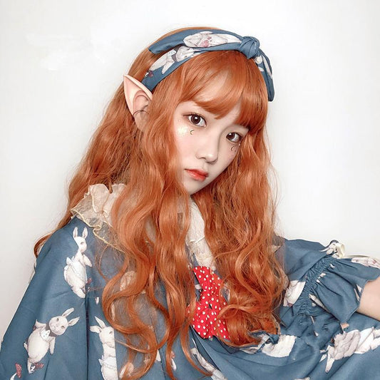 Long curly double ponytail female Lolita wig WS2076