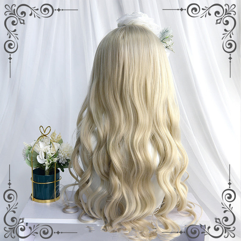 Lolita light golden brown long curly wig WS2197