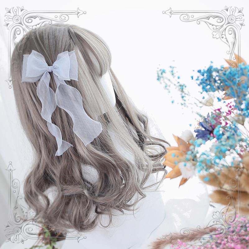 Harajuku Lolita Gray Half Curly Wig  WS1293