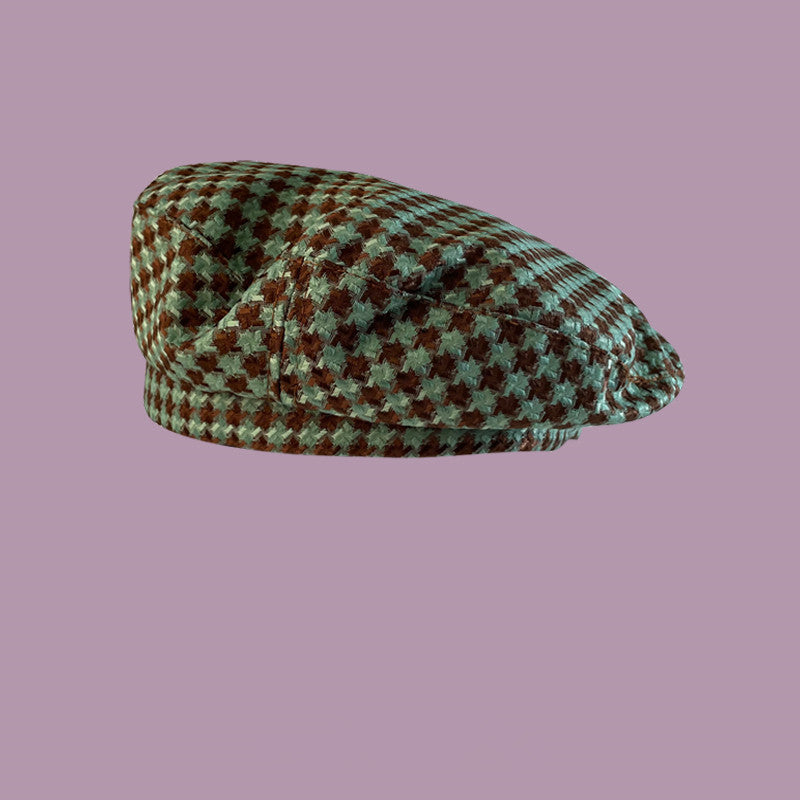 Sweet girl plaid beret SS2718