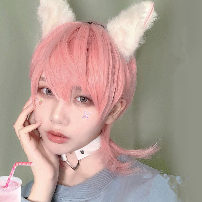 Lolita pink short hair wig WS2115