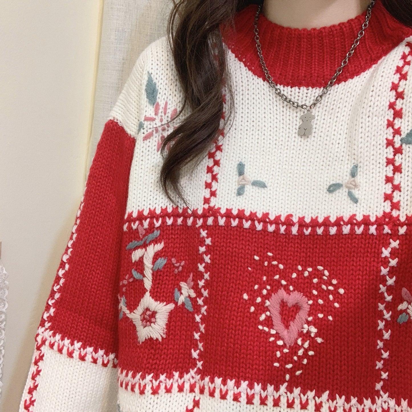 Japanese sweet embroidered sweater  SS2715